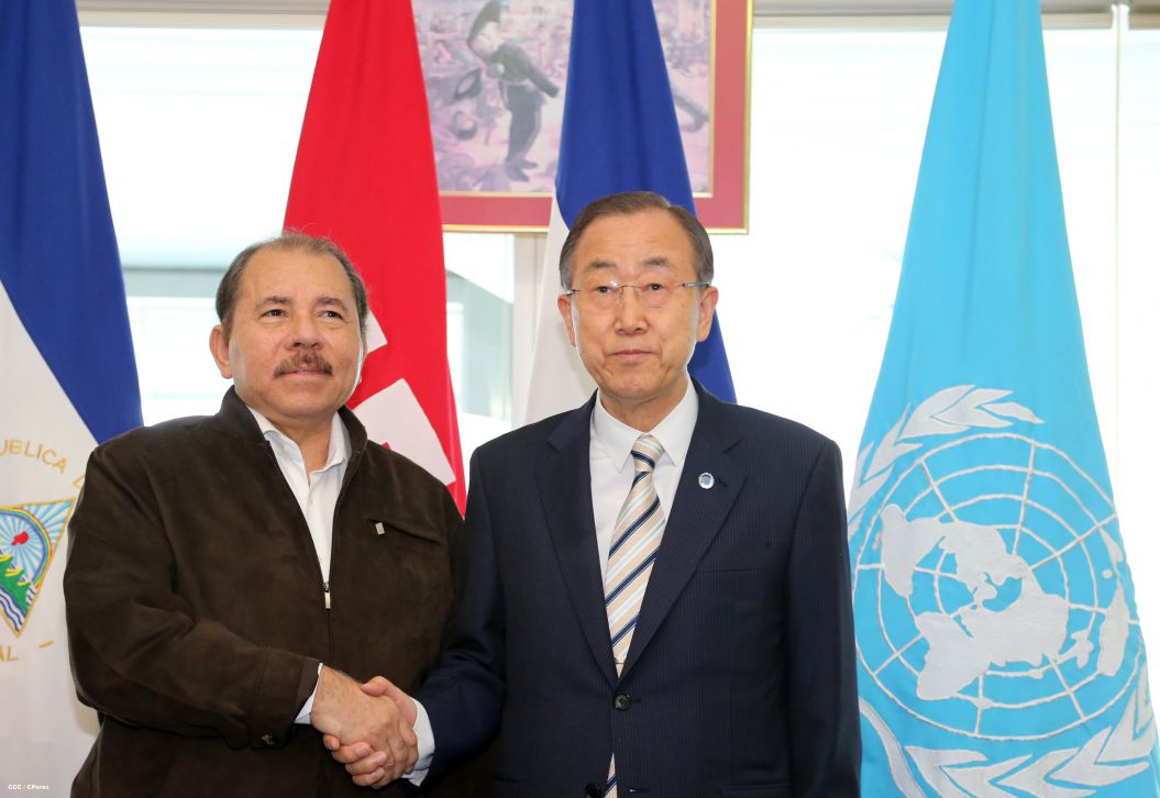 Presidente Daniel y Compañera Rosario reciben a Secretario General ONU