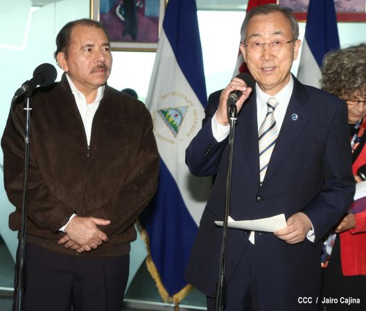 Presidente Daniel y Compañera Rosario reciben a Secretario General ONU