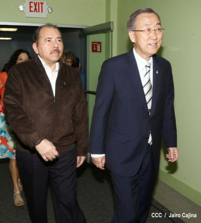 Presidente Daniel y Compañera Rosario reciben a Secretario General ONU