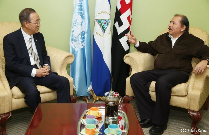Presidente Daniel y Compañera Rosario reciben a Secretario General ONU