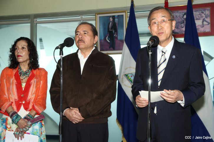 Presidente Daniel y Compañera Rosario reciben a Secretario General ONU