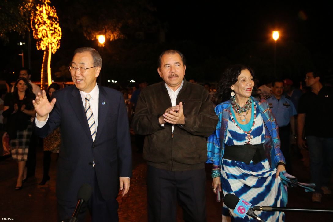 Ban Ki-moon concluye visita a Nicaragua