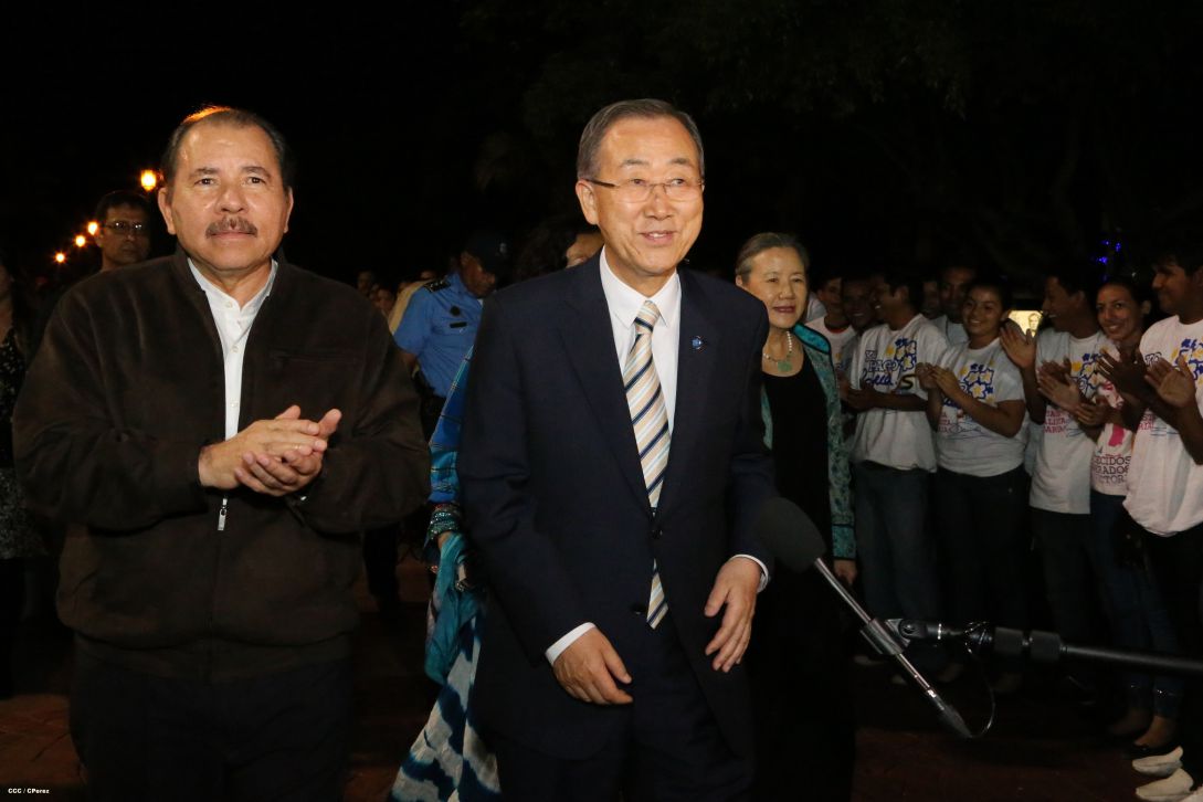Ban Ki-moon concluye visita a Nicaragua