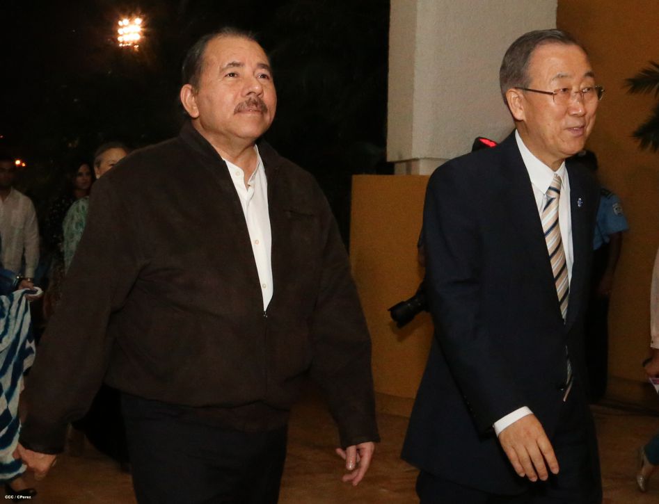 Ban Ki-moon concluye visita a Nicaragua
