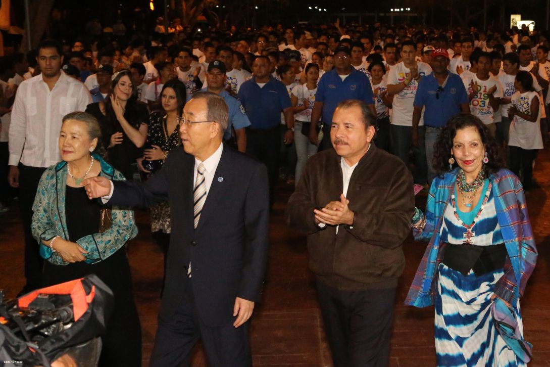 Ban Ki-moon concluye visita a Nicaragua