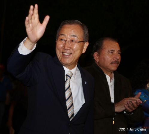 Ban Ki-moon concluye visita a Nicaragua