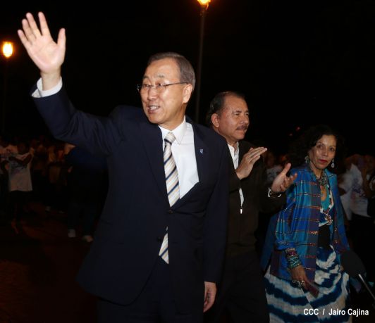 Ban Ki-moon concluye visita a Nicaragua