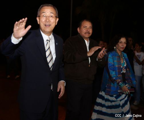 Ban Ki-moon concluye visita a Nicaragua