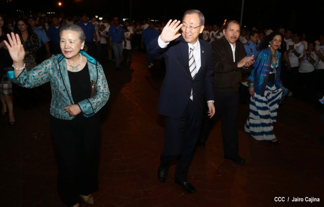 Ban Ki-moon concluye visita a Nicaragua