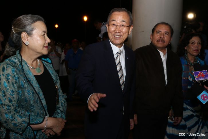 Ban Ki-moon concluye visita a Nicaragua