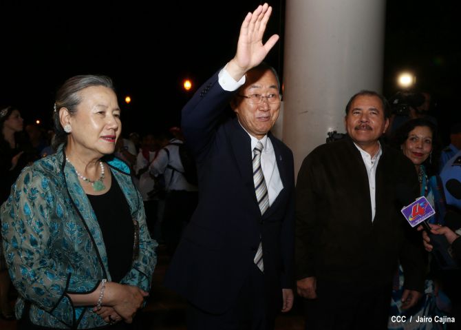 Ban Ki-moon concluye visita a Nicaragua