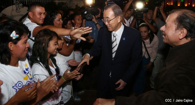 Ban Ki-moon concluye visita a Nicaragua