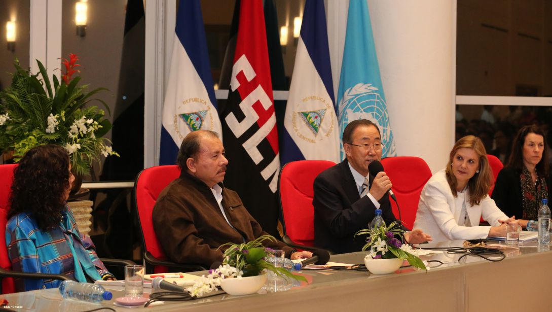 Ban Ki-moon concluye visita a Nicaragua
