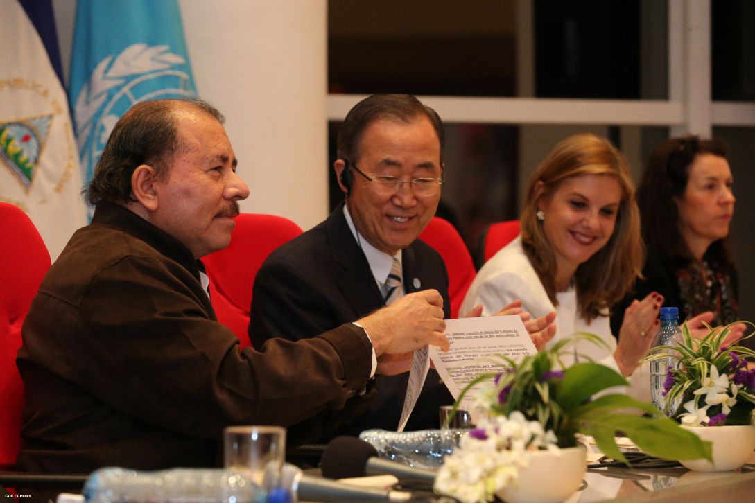 Ban Ki-moon concluye visita a Nicaragua