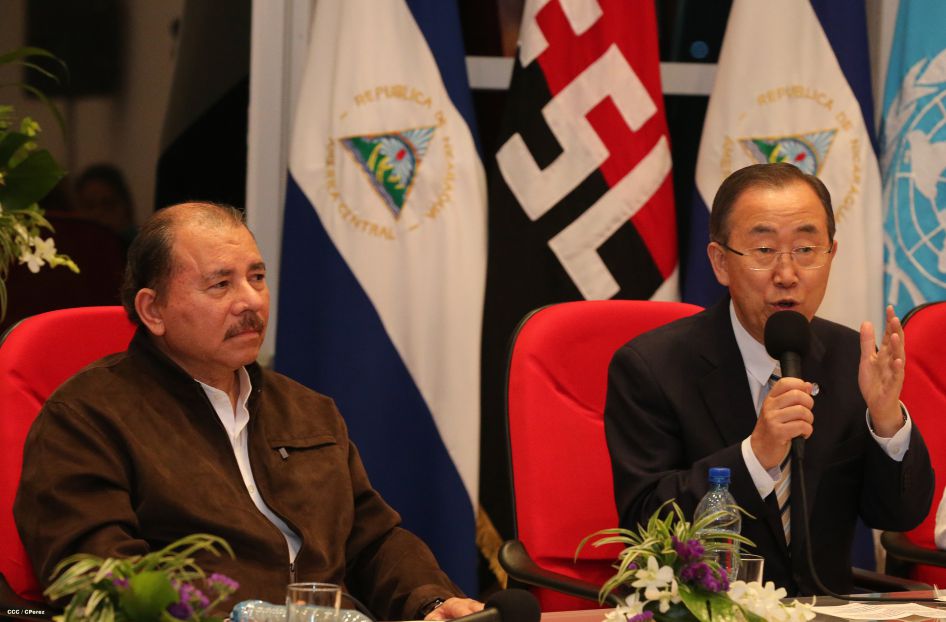 Ban Ki-moon concluye visita a Nicaragua