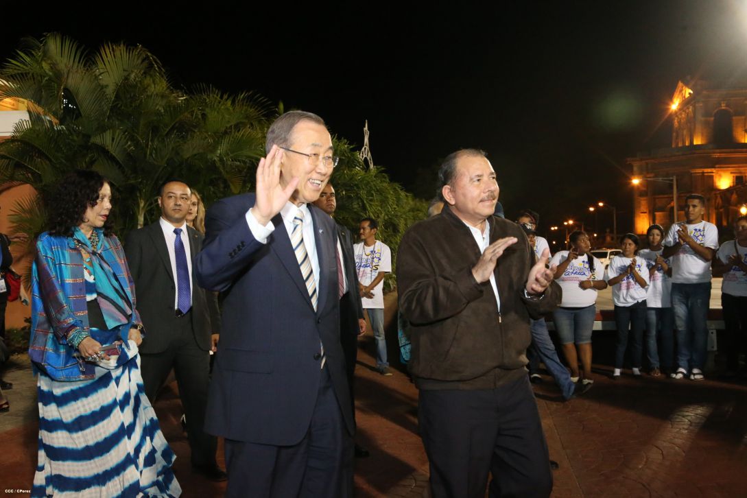 Ban Ki-moon concluye visita a Nicaragua