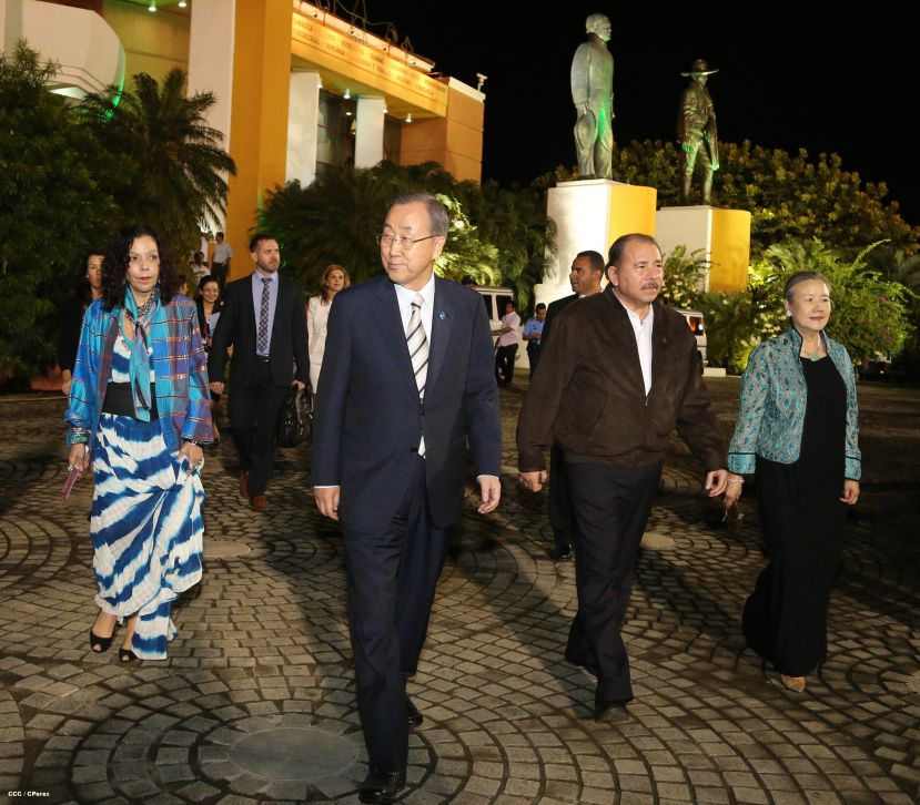 Ban Ki-moon concluye visita a Nicaragua