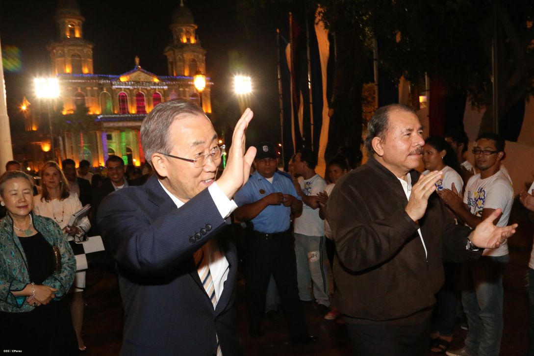 Ban Ki-moon concluye visita a Nicaragua
