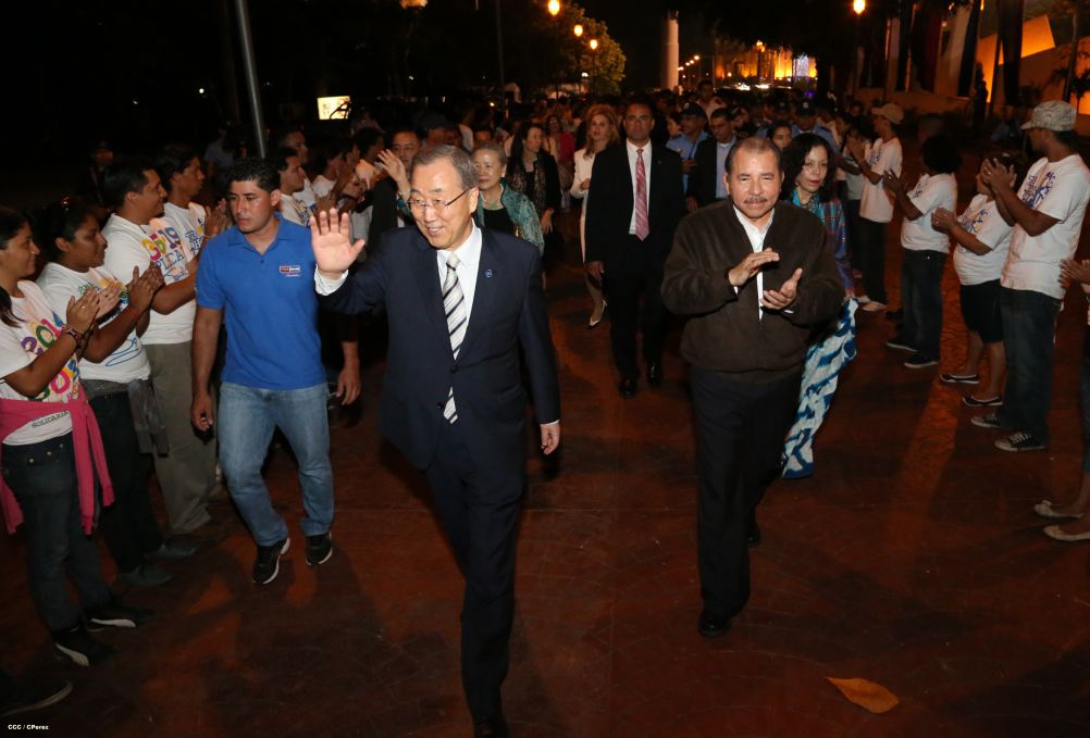 Ban Ki-moon concluye visita a Nicaragua