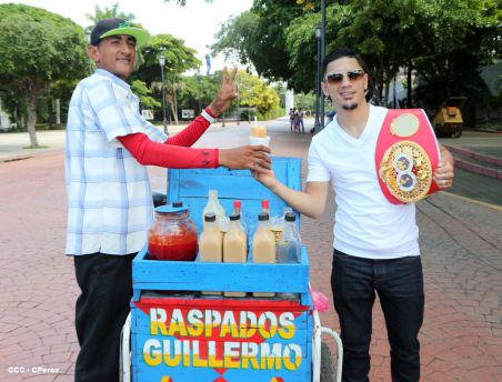 Recorrido del Campeón Randy Caballero por Managua y encuentro con Campeones
