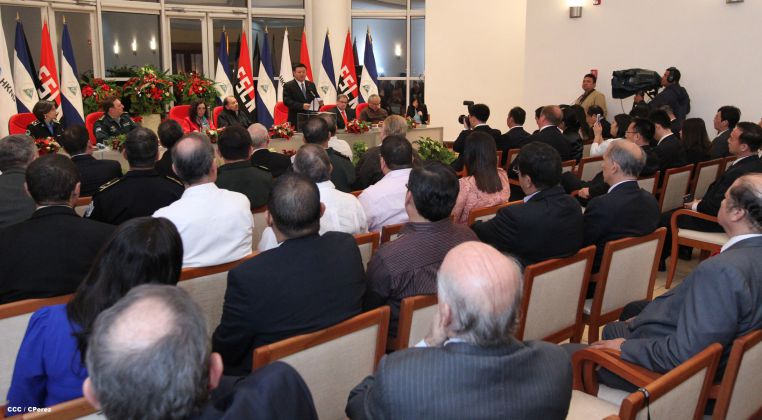 Daniel y Rosario celebran junto a Wang Jing inicio de Obras del Gran Canal por Nicaragua