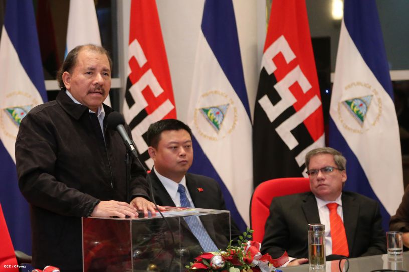 Daniel y Rosario celebran junto a Wang Jing inicio de Obras del Gran Canal por Nicaragua