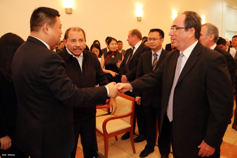 Daniel y Rosario celebran junto a Wang Jing inicio de Obras del Gran Canal por Nicaragua