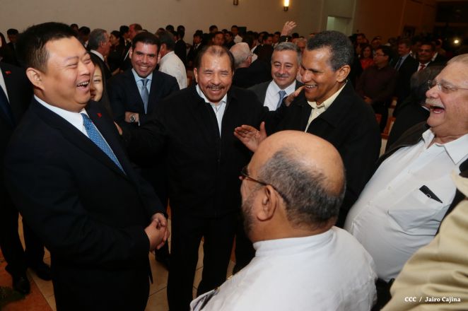Daniel y Rosario celebran junto a Wang Jing inicio de Obras del Gran Canal por Nicaragua