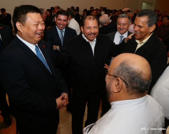 Daniel y Rosario celebran junto a Wang Jing inicio de Obras del Gran Canal por Nicaragua