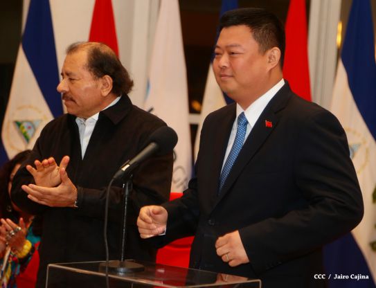 Daniel y Rosario celebran junto a Wang Jing inicio de Obras del Gran Canal por Nicaragua