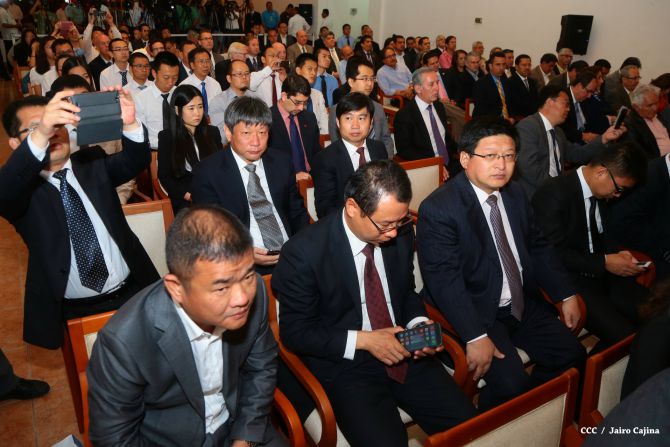 Daniel y Rosario celebran junto a Wang Jing inicio de Obras del Gran Canal por Nicaragua