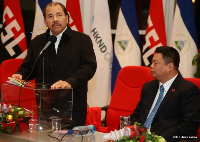 Daniel y Rosario celebran junto a Wang Jing inicio de Obras del Gran Canal por Nicaragua
