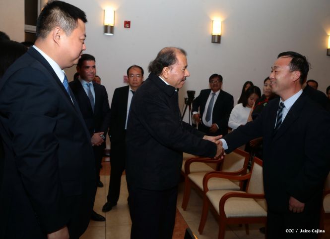 Daniel y Rosario celebran junto a Wang Jing inicio de Obras del Gran Canal por Nicaragua