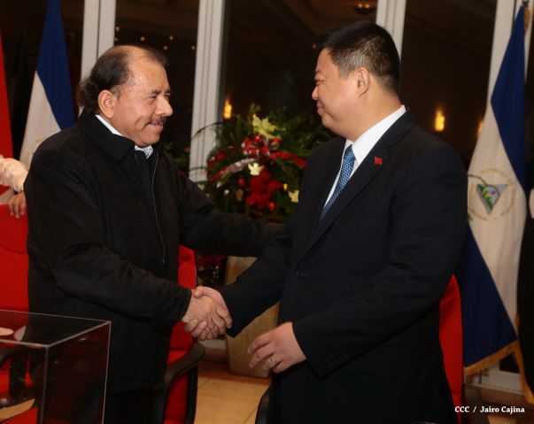 Daniel y Rosario celebran junto a Wang Jing inicio de Obras del Gran Canal por Nicaragua