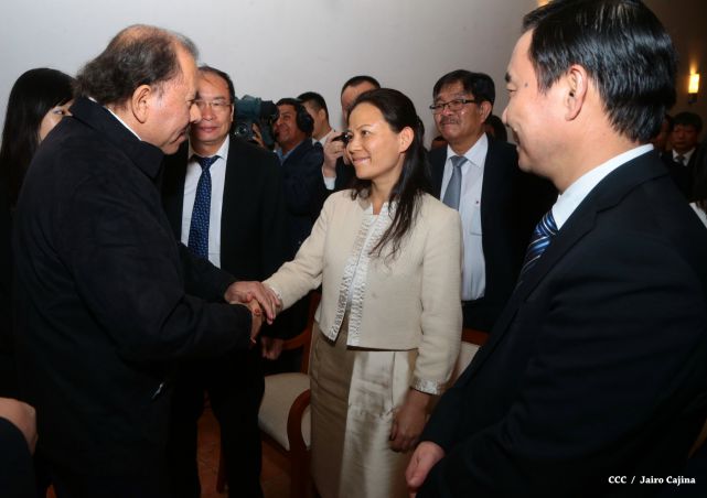 Daniel y Rosario celebran junto a Wang Jing inicio de Obras del Gran Canal por Nicaragua