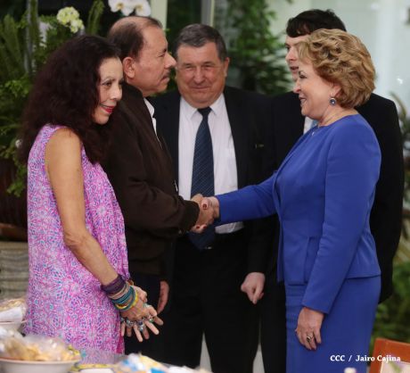 Presidente Daniel y Compañera Rosario se reúnen con Presidenta del Consejo de la Federación Rusa