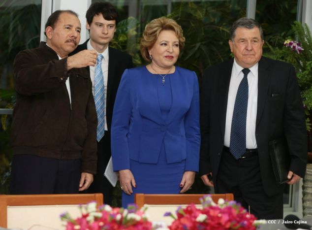 Presidente Daniel y Compañera Rosario se reúnen con Presidenta del Consejo de la Federación Rusa