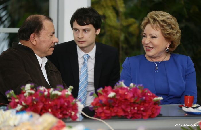 Presidente Daniel y Compañera Rosario se reúnen con Presidenta del Consejo de la Federación Rusa