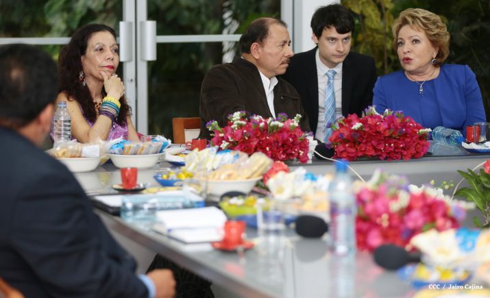 Presidente Daniel y Compañera Rosario se reúnen con Presidenta del Consejo de la Federación Rusa