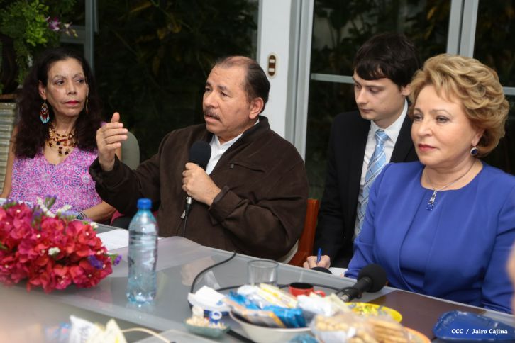 Presidente Daniel y Compañera Rosario se reúnen con Presidenta del Consejo de la Federación Rusa