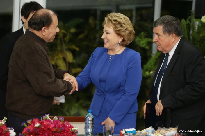 Presidente Daniel y Compañera Rosario se reúnen con Presidenta del Consejo de la Federación Rusa