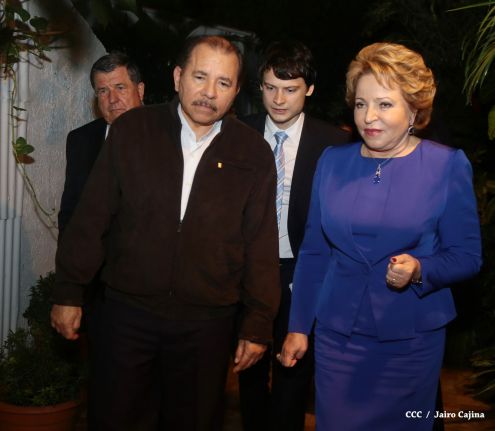 Presidente Daniel y Compañera Rosario se reúnen con Presidenta del Consejo de la Federación Rusa