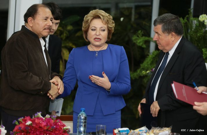 Presidente Daniel y Compañera Rosario se reúnen con Presidenta del Consejo de la Federación Rusa