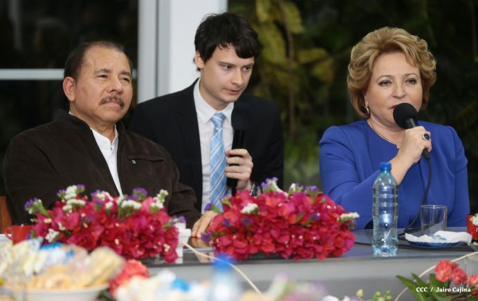 Presidente Daniel y Compañera Rosario se reúnen con Presidenta del Consejo de la Federación Rusa