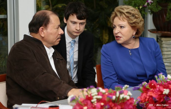 Presidente Daniel y Compañera Rosario se reúnen con Presidenta del Consejo de la Federación Rusa