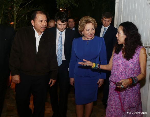 Presidente Daniel y Compañera Rosario se reúnen con Presidenta del Consejo de la Federación Rusa