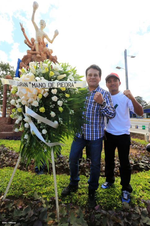Recorrido de Roberto "Mano de Piedra" Durán por Managua