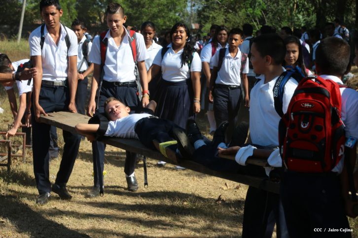 Simulacros de preparación ante desastres en Managua