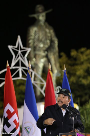 Daniel y Rosario conmemoran 81 Aniversario del Tránsito a la Inmortalidad de Sandino