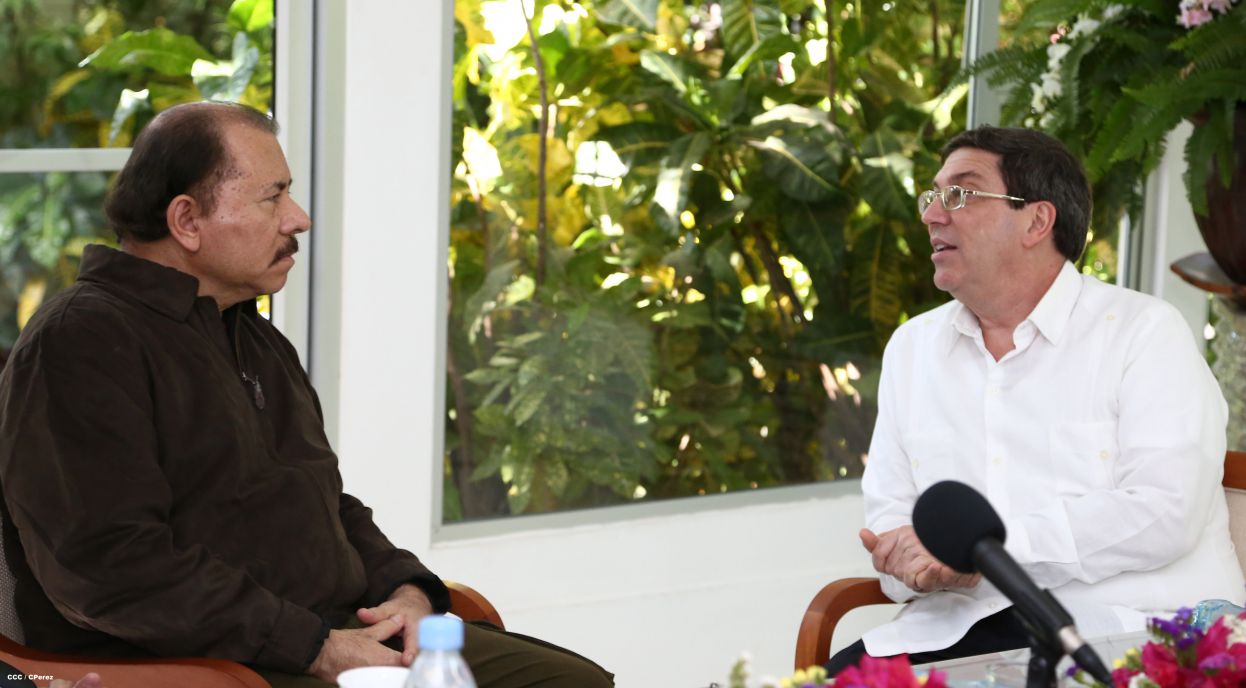 Presidente Daniel y Compañera Rosario reciben al Canciller Bruno Rodríguez de Cuba